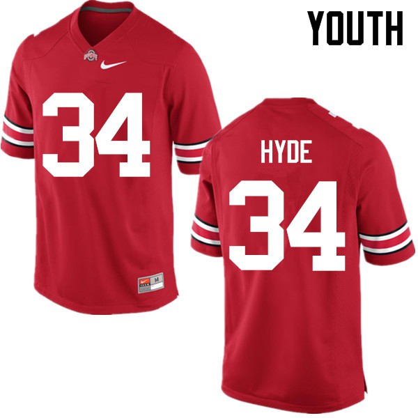 Ohio State Buckeyes #34 Carlos Hyde Youth High School Jersey Red OSU83765